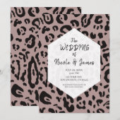 Black & White Cheetah Leopard Chic Wedding Invit Einladung (Vorne/Hinten)