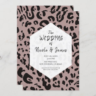 Black & White Cheetah Leopard Chic Wedding Invit Einladung