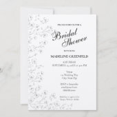 Black & White Cherry Blossoms Floral Bridal Shower Einladung (Vorderseite)