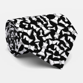 Black & White Chess Pieces Krawatte
