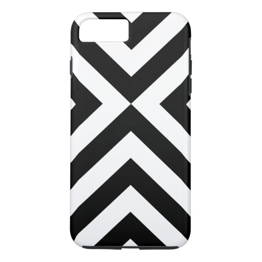 Black & White Chevrons iPhone 8/7 Plus Tough Case (Rückseite)