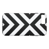Black & White Chevrons iPhone 8/7 Plus Tough Case (Rückseite (Horizontal))
