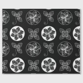 Black White Chic Pattern Geschenkpapier (Flach)
