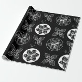 Black White Chic Pattern Geschenkpapier (Ungerollt)