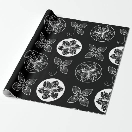 Black White Chic Pattern Geschenkpapier (Ungerollt)