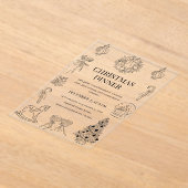 Black & White Christmas Dinner Acryleinladungen (Ablage )