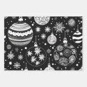 Black & White Christmas Minimalist Tree Geschenkpapier Set (Vorderseite 3)