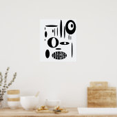 Black & White Cirkel Talk Poster (Küche)