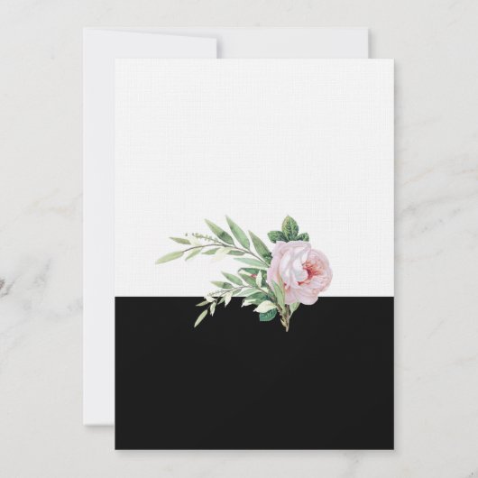 Black & White Classic 5" x 7" Einladung zur Hochze (Rückseite)