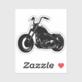 Black White Classic Cruiser Motorcycle Vector Art Aufkleber (Blatt)