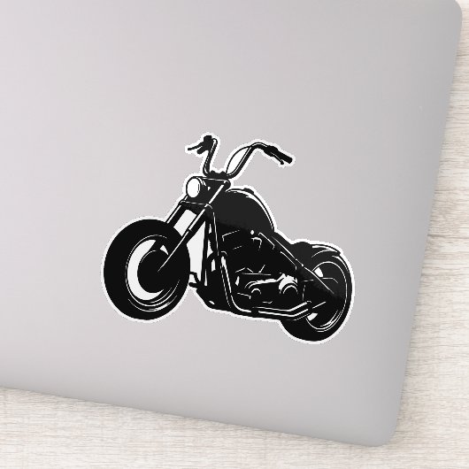 Black White Classic Cruiser Motorcycle Vector Art Aufkleber (Detail)