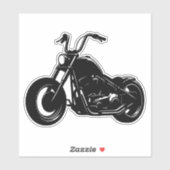 Black White Classic Cruiser Motorcycle Vector Art Aufkleber (Blatt)