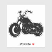 Black White Classic Cruiser Motorcycle Vector Art Aufkleber (Blatt)