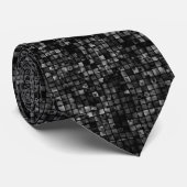 Black White Classic Disco Pattern Krawatte (Gerollt)