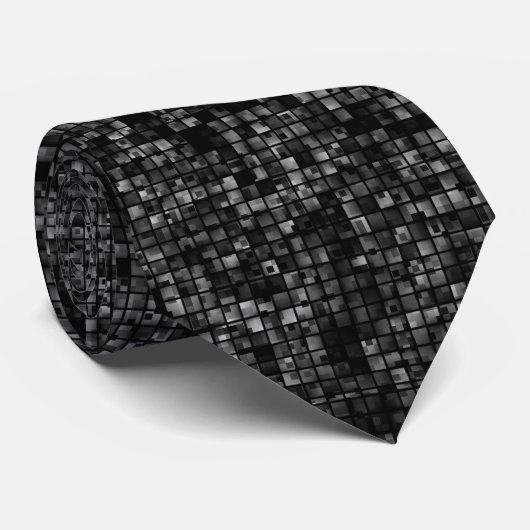 Black White Classic Disco Pattern Krawatte (Gerollt)