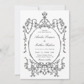 Black & White Classic Frame Wedding            Einladung (Vorderseite)