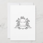 Black & White Classic Frame Wedding            Einladung (Rückseite)