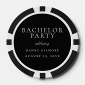 Black & White Classic Mens Bachelor Party Pokerchips (Vorderseite)