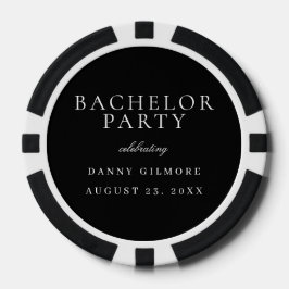 Black & White Classic Mens Bachelor Party Pokerchips