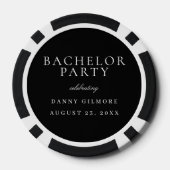 Black & White Classic Mens Bachelor Party Pokerchips (Rückseite)