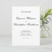 Black White Classic Timeless Calligraphy Wedding Einladung (Stehend Vorderseite)