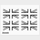 Black & White Classic Union Jack British(UK) Flag Rechteckiger Aufkleber (Blatt)