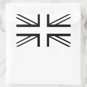 Black & White Classic Union Jack British(UK) Flag Rechteckiger Aufkleber (Tasche)
