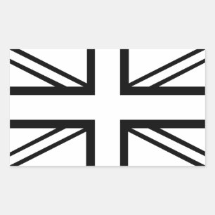Black & White Classic Union Jack British(UK) Flag Rechteckiger Aufkleber