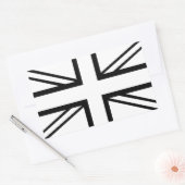 Black & White Classic Union Jack British(UK) Flag Rechteckiger Aufkleber (Umschlag)