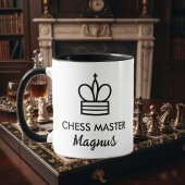 Black & white coffee mug gift for chess player tasse