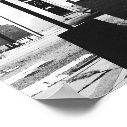 Black & White Coffee Shop Fotoster Poster (Ecke)