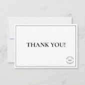 Black White Company Logo Custom Simple Dankeskarte (Vorderseite)