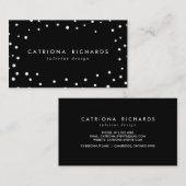 Black & White Confetti Dots Moderne Visitenkarte (Vorne/Hinten)