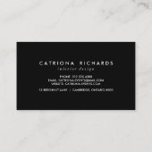 Black & White Confetti Dots Moderne Visitenkarte (Rückseite)