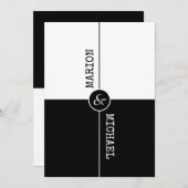 Black&White Congratulating Verlobung Card (Vorne/Hinten)