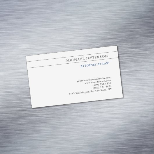 Black White Consultant Attorney at Law Profession Magnetische Visitenkarte (Beispiel)