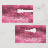 Black & White Cool & Modern Gitarrenlehrer Musik B Visitenkarte (Vorne/Hinten)