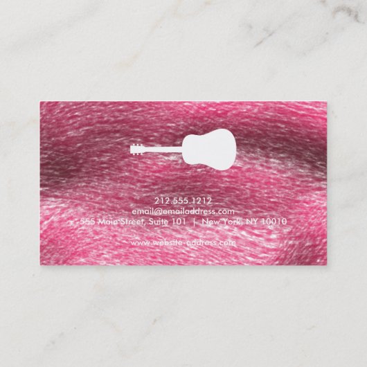 Black & White Cool & Modern Gitarrenlehrer Musik B Visitenkarte (Rückseite)