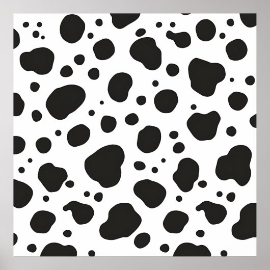 Black White Cow Pattern Poster (Vorne)