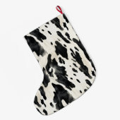 Black White Cow Print Animal Farm Großer Weihnachtsstrumpf