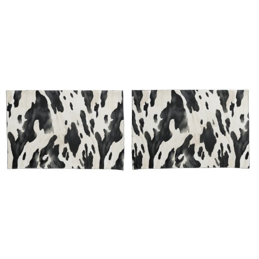 Black White Cow Print Animal Farm Kissenbezug (Vorderseite-Set)