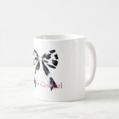 Black White Cow Print Bow Kaffeetasse (VorderseiteRechts)