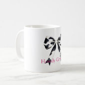 Black White Cow Print Bow Kaffeetasse (Vorderseite Links)