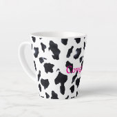 Black White Cow Print Cowgirl Milchtasse (Linke Ecke)