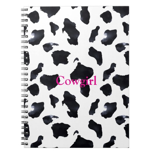 Black White Cow Print Cowgirl Notizblock (Vorderseite)