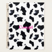 Black White Cow Print Cowgirl Planer (Vorderseite)