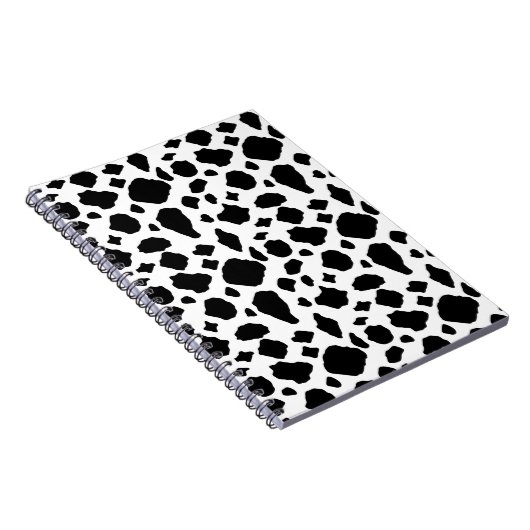 Black & White Cow Print Pattern Notizblock (Rechte Seite)