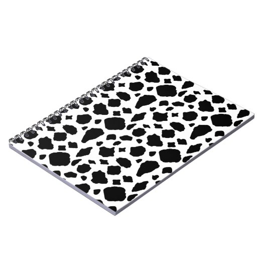 Black & White Cow Print Pattern Notizblock (Linke Seite)