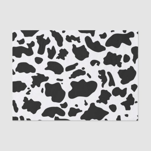 Black White Cow Spots Farm Animal Decoupage Seidenpapier (Vorderseite)