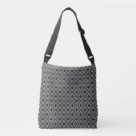Black & White Crossbody Bag / Shoulder Tote Tragetaschen Mit Langen Trägern (Vorderseite)